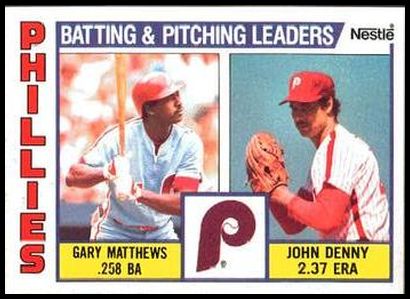637 Phillies Batting & Pitching Leaders Gary Matthews John Denny